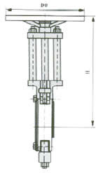 ZT9928-6/10手動(dòng)漿料閘閥 外形尺寸圖1