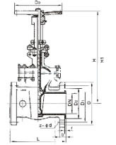 Z41F46襯里楔式閘閥 外形尺寸圖
