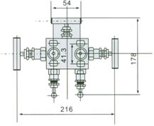 FDF5-12 1151型五閥組 外形尺寸圖