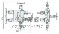EN5-3 WF1/2型五閥組 外形尺寸圖