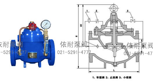 300X緩閉止回閥 外形尺寸圖