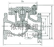 H41W/H/Y型PN2.5-10.0MPa法蘭升降式止回閥 外形尺寸圖