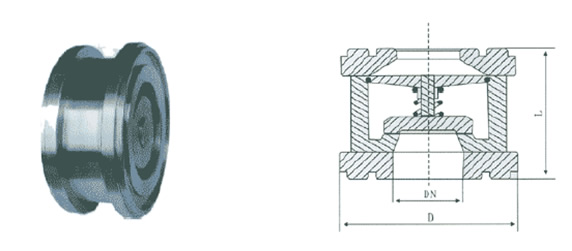 H72對(duì)夾升降式止回閥 外形尺寸圖