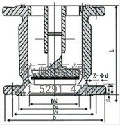 H42W/H/Y-16/25/40C/P/R型立式止回閥 外形尺寸圖