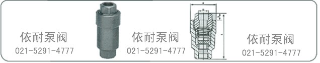 H12H-40 H12H-160 內(nèi)螺紋立式止回閥、承插焊立式止回閥 外形尺寸圖