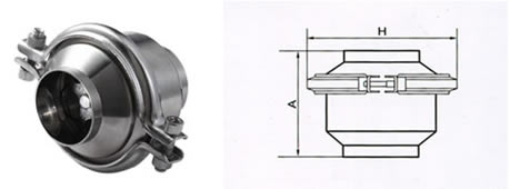 H24X-E型衛(wèi)生級(jí)焊接止回閥 外形尺寸圖