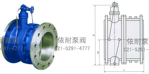 ZHYH46/ZHYH46EJ微阻緩閉蝶型止回閥 外形尺寸圖