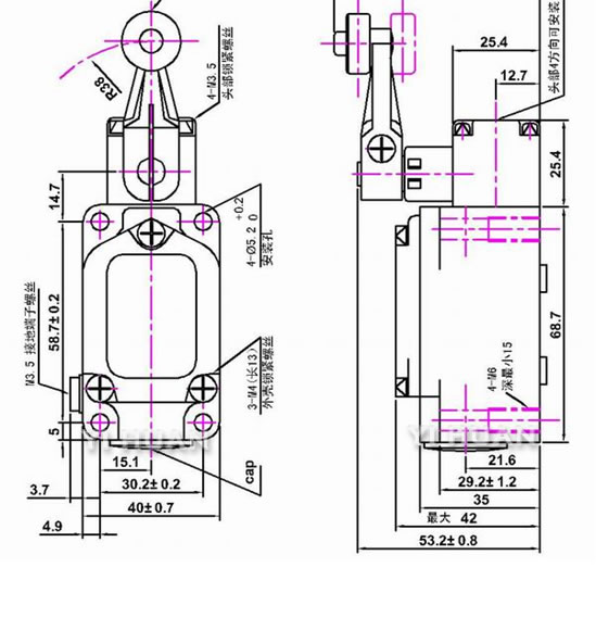 防爆行程開關(guān) 結(jié)構(gòu)圖